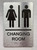 CHANGING ROOM  with Raised letters/Image & Grade 2 Braille - Includes Red Adhesive pad for Easy Installation Sign