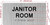 JANITOR ROOM  with Raised letters/Image & Grade 2 Braille - Includes Red Adhesive pad for Easy Installation Signage