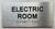ELECTRIC ROOM  with Raised letters/Image & Grade 2 Braille - Includes Red Adhesive pad for Easy Installation Signage