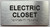 ELECTRIC CLOSET  with Raised letters/Image & Grade 2 Braille - Includes Red Adhesive pad for Easy Installation