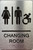 CHANGING ROOM ACCESSIBLE  / Unisex CHANGING ROOM ACCESSIBLE  with Raised letters/Image & Grade 2 Braille - Includes Red Adhesive pad for Easy Installation Safety Sign