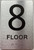 Floor number  with Raised letters/Image & Grade 2 Braille - Includes Red Adhesive pad for Easy Installation