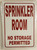 SIGN SPRINKLER ROOM WHITE