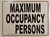 Maximum Occupancy Persons