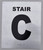 Stair C Sign-Tactile Signs  Silver- Tactile Touch Braille Sign-Tactile Signs