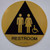 Unisex ACCESSIBLE Restroom CA -GOLD -Braille DOB SIGN with Raised Tactile Graphics and Letters