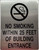 NO Smoking Within 25 FEET from Building Entrance HPD SIGN -Silver