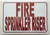 FIRE Sprinkler Riser   Fire Department Sign