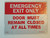 Emergency Exit Only Door Must Remain Closed At All Times   Fire Department Sign