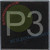ELEVATOR FLOOR NUMBER P3 SIGN- ELEVATOR JAMB PLATE FLOOR PARKING 3 BUILDING SIGN
