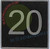 ELEVATOR FLOOR NUMBER 20 SIGN- ELEVATOR JAMB PLATE FLOOR 20 BUILDING SIGN