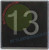 ELEVATOR FLOOR NUMBER 13 SIGN- ELEVATOR JAMB PLATE FLOOR 13 BUILDING SIGN