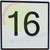Elevator Floor Number 16 Sign- Elevator JAMB Plate Floor 16 SIGNAGE