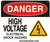 Danger HIGH Voltage -Electrical Shock Hazard   Fire Department Sign