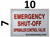 Emergency Shut-Off Sprinkler Control Valve   Signage