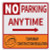 NO Parking Anytime Temporary Construction Regulation SignRight Arrow