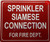 SPRINKLER SIAMESE CONNECTION FOR FIRE DEPARTMENT DOB SIGN