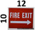 FIRE EXIT Arrow Right   Fire Department Sign