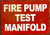 FIRE PUMP TEST MANIFOLD DOB SIGN