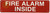 FIRE ALARM INSIDE SIGN, Fire Safety SIGNAGE
