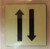 PHOTOLUMINESCENT 1 UP 1 DOWN ARROWS DOB SIGN HEAVY DUTY / GLOW IN THE DARK "ONE UPWARDS ONE DOWNWARDS ARROWS" DOB SIGN HEAVY DUTY