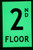 FLOOR NUMBER Sign2ND FLOOR SIGN- PHOTOLUMINESCENT GLOW IN THE DARK SAFETY SIGN