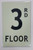 FLOOR NUMBER Sign3RD FLOOR SignPHOTOLUMINESCENT GLOW IN THE DARK SIGN