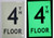 FLOOR NUMBER Sign4TH FLOOR SignPHOTOLUMINESCENT GLOW IN THE DARK DOB SIGN