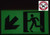 GLOW IN THE DARK HIGH INTENSITY SELF STICKING PVC GLOW IN THE DARK SAFETY GUIDANCE Sign"EXIT" DOB SIGN 4.5X9 WITH RUNNING MAN AND DOWN LEFT ARROW
