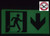 GLOW IN THE DARK HIGH INTENSITY SELF STICKING PVC GLOW IN DARK GUIDANCE SAFETY Sign"EXIT" DOB SIGN 4.5X9 WITH RUNNING MAN AND DOWN ARROW