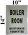 BOILER ROOM NO STORAGE PERMITTED SignPHOTOLUMINESCENT GLOW IN THE DARK DOB SIGN