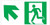 GLOW IN THE DARK HIGH INTENSITY SELF STICKING PVC GLOW IN THE DARK SAFETY GUIDANCE Sign"EXIT" SIGN 4.5X9 WITH RUNNING MAN AND UP LEFT ARROW