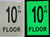 FLOOR NUMBER Sign10TH FLOOR SignPHOTOLUMINESCENT GLOW IN THE DARK BUILDING SIGN