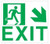 GLOW IN THE DARK HIGH INTENSITY SELF STICKING PVC GLOW IN THE DARK SAFETY GUIDANCE Sign" EXIT" SIGN 9X10 WITH RUNNING MAN AND DOWN RIGHT ARROW