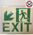GLOW IN THE DARK HIGH INTENSITY SELF STICKING PVC GLOW IN THE DARK SAFETY GUIDANCE Sign"EXIT" HPD SIGN 9X10 WITH RUNNING MAN AND DOWN LEFT ARROW