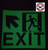 GLOW IN THE DARK HIGH INTENSITY SELF STICKING PVC GLOW IN THE DARK SAFETY GUIDANCE Sign"EXIT" DOB SIGN 9X10 WITH RUNNING MAN AND UP LEFT ARROW