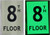 FLOOR NUMBER Sign8TH FLOOR SignPHOTOLUMINESCENT GLOW IN THE DARK HPD SIGN