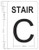 PHOTOLUMINESCENT STAIR C HPD SIGN HEAVY DUTY / GLOW IN THE DARK "STAIR C" HPD SIGN HEAVY DUTY