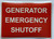 GENERATOR EMERGENCY STOP Decal/STICKER