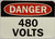 10 PCS- DANGER 480 VOLTS STICKER/DECAL