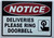 NOTICE DELIVERIES PLEASE RING DOORBELL BUILDING SIGN