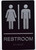RESTROOM SIGN Tactile Graphics Grade 2 Braille Text with raised letters, Material: Aluminum, Safety Sign for Office, school Hospital, brush BLACK