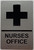 NURSES OFFICE HPD SIGN Raised letters, Raised Image & Grade 2 Braille - Includes Red Adhesive pad for Easy Installation
