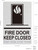 FIRE DOOR KEEP CLOSED HPD SIGN Raised letters, Raised Image & Grade 2 Braille - Includes Red Adhesive pad for Easy Installation