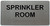 SPRINKLER ROOM sign Raised letters & Grade 2 Braille - Includes Red Adhesive pad for Easy Installation