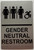GENDER NEUTRAL RESTROOM ACCESSIBLE HPD SIGN Raised letters, RAISED IMAGE & Grade 2 Braille - Includes Red Adhesive pad for Easy Installation