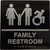 FAMILY RESTROOM SIGN Raised letters & Grade 2 Braille - Includes Red Adhesive pad for Easy Installation