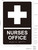 NURSES OFFICE SIGNAGE Raised letters & Grade 2 Braille - Includes Red Adhesive pad for Easy Installation