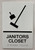 Janitors Closet HPD SIGN with Raised letters/Image & Grade 2 Braille - Includes Red Adhesive pad for Easy Installation