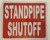 STANDPIPE SHUTOFF   Signage